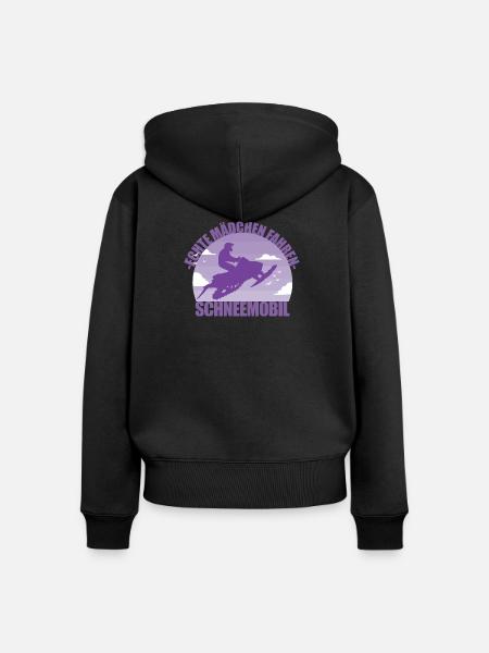 Schneemobil Winter Offroad Mädchen Geschenk - Frauen Premium Bio Zip Hoodie - Schwarz