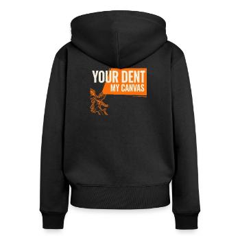 Autokarosserie Werkstatt Autokarosserietechniker - Frauen Premium Bio Zip Hoodie - Schwarz - Hinten - Julia (174cm)