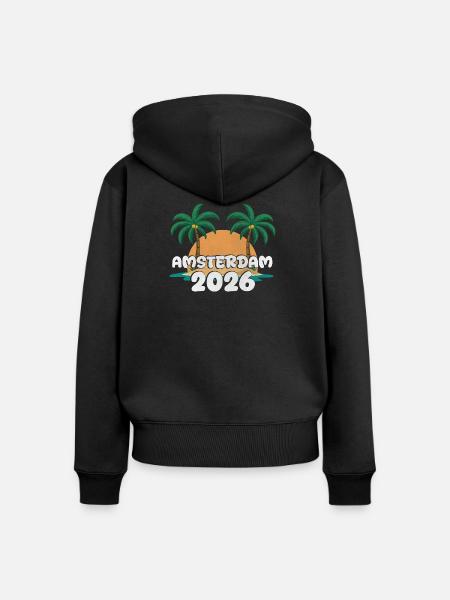 Amsterdam 2026 - Frauen Premium Bio Zip Hoodie - Schwarz