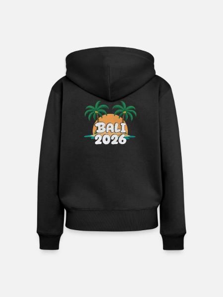 Bali 2026 - Frauen Premium Bio Zip Hoodie - Schwarz