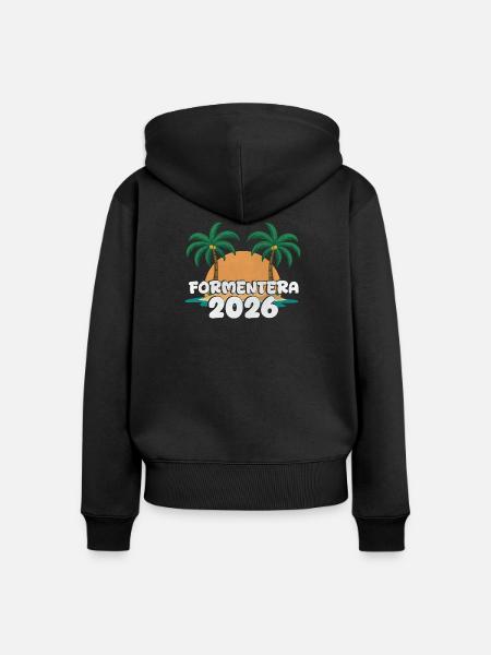 Formentera 2026 - Frauen Premium Bio Zip Hoodie - Schwarz