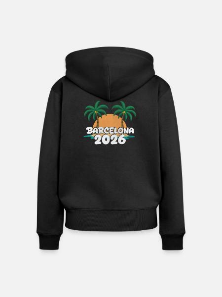 Barcelona 2026 - Frauen Premium Bio Zip Hoodie - Schwarz