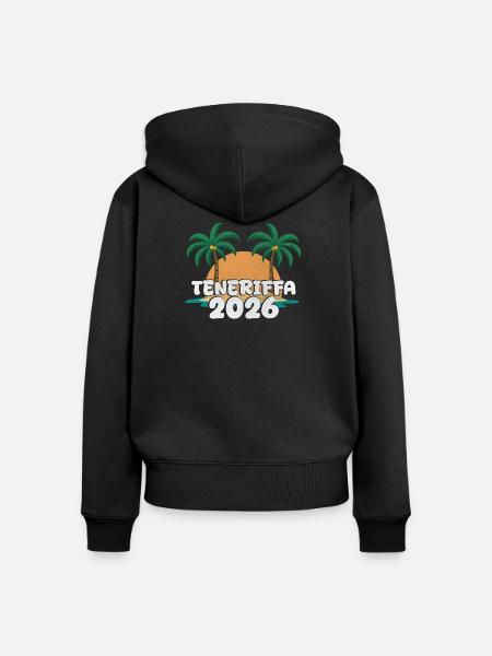 Teneriffa 2026 - Frauen Premium Bio Zip Hoodie - Schwarz