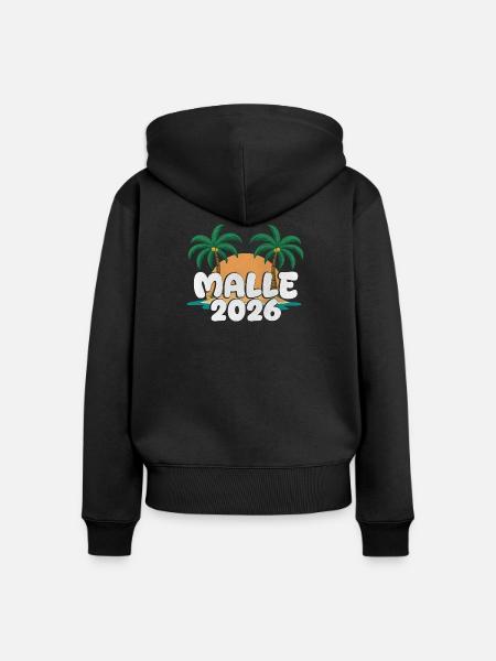 Malle 2026 - Frauen Premium Bio Zip Hoodie - Schwarz