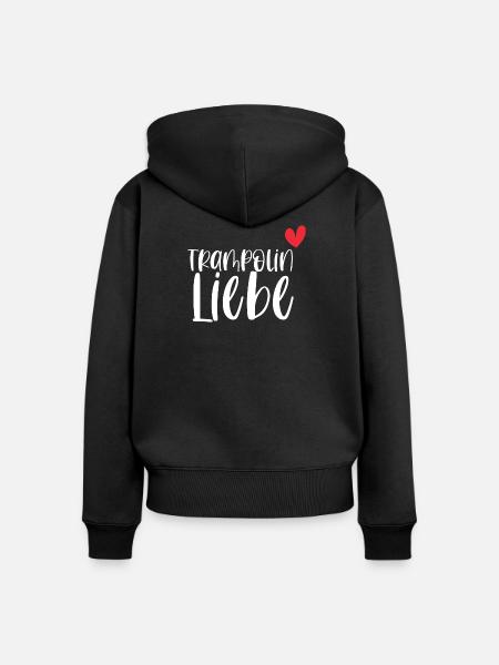 Trampolin Liebe Springen Hobby Geschenk - Frauen Premium Bio Zip Hoodie - Schwarz