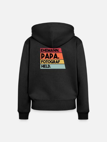 Ehemann Papa Fotograf Held - Frauen Premium Bio Zip Hoodie - Schwarz