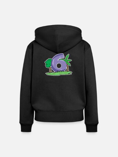 Nummer 6 Muster - Frauen Premium Bio Zip Hoodie - Schwarz
