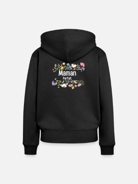 Perfekte Blumenmutter - Frauen Premium Bio Zip Hoodie - Schwarz