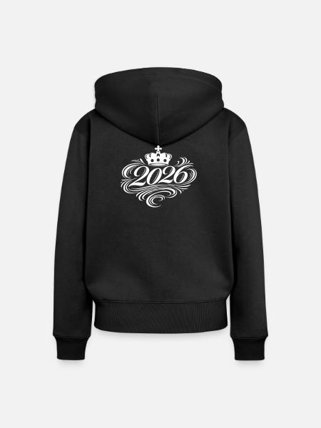2026 Edel - Frauen Premium Bio Zip Hoodie - Schwarz