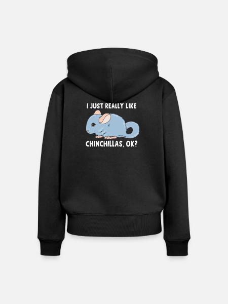 Chinchilla - Frauen Premium Bio Zip Hoodie - Schwarz