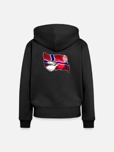 Norwegen - Frauen Premium Bio Zip Hoodie - Schwarz