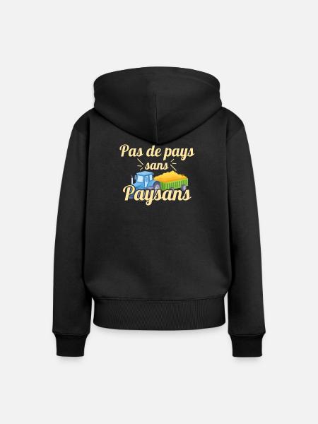 Kein Land ohne Bauern - Frauen Premium Bio Zip Hoodie - Schwarz