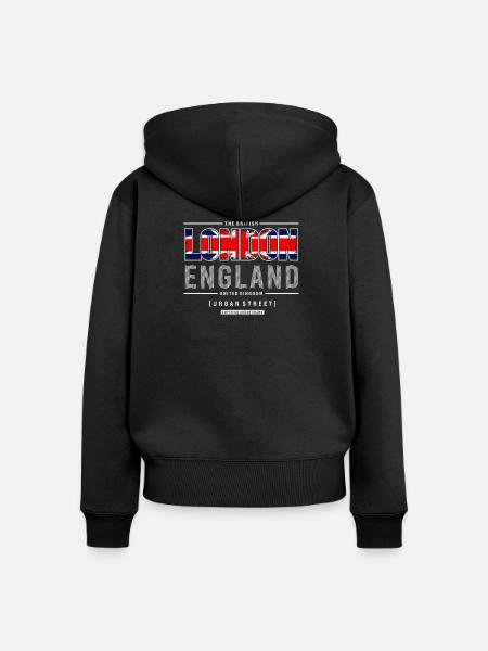 London, England: Urbane Straßengestaltung - Frauen Premium Bio Zip Hoodie - Schwarz