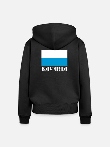 Bavaria Flagge mit gotischem Text - Frauen Premium Bio Zip Hoodie - Schwarz