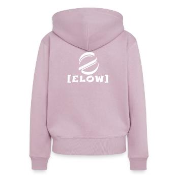 Logo avec lettrage - Sweat à capuche zippé Premium bio Femme - rose poudré - Dos - Julia (174cm)