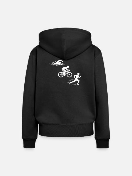 Triathlon Silhouette Triathlet - Frauen Premium Bio Zip Hoodie - Schwarz