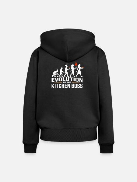Küchenboss Evolution - Frauen Premium Bio Zip Hoodie - Schwarz