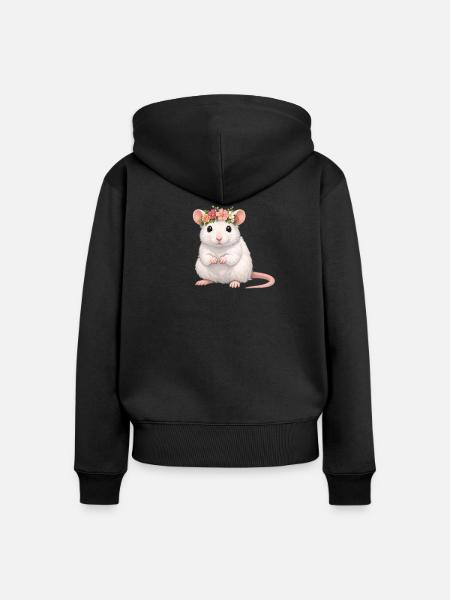 Ratte - Frauen Premium Bio Zip Hoodie - Schwarz