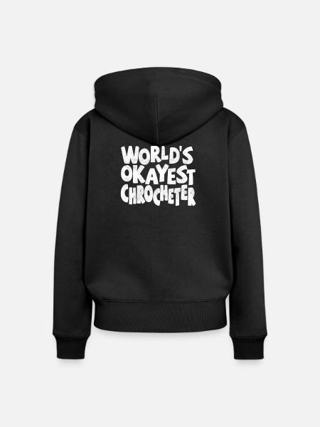 Häkeln Häklerin Häkler - Frauen Premium Bio Zip Hoodie - Schwarz