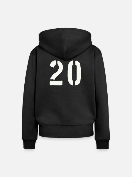 20_zahl- - Frauen Premium Bio Zip Hoodie - Schwarz