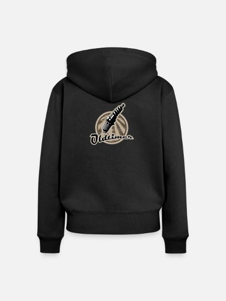 Oldtimer Zuendkerze Retro - Frauen Premium Bio Zip Hoodie - Schwarz