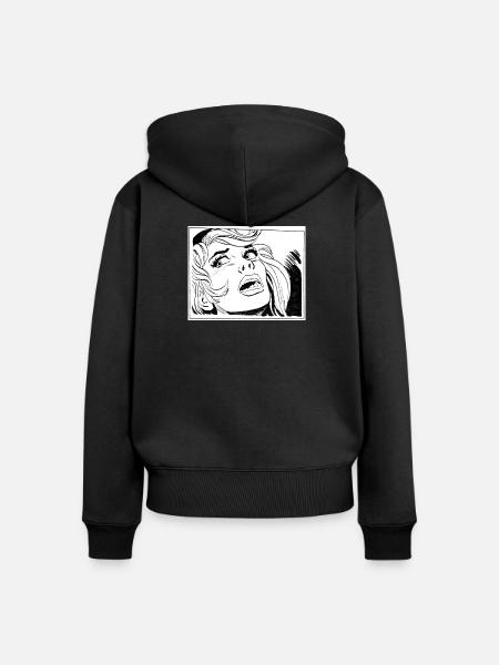 34 Mädchen - Frauen Premium Bio Zip Hoodie - Schwarz
