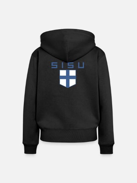 Sisu - Frauen Premium Bio Zip Hoodie - Schwarz