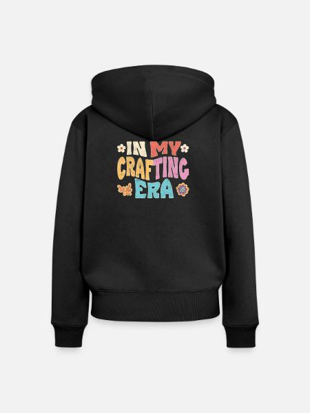 In my crafting era - Frauen Premium Bio Zip Hoodie - Schwarz