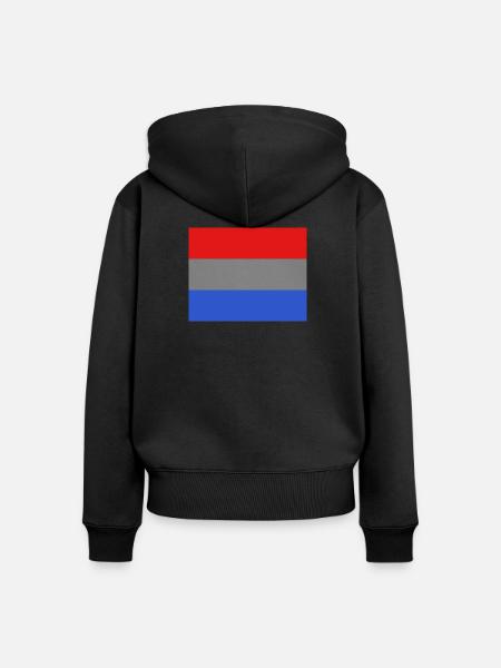 Luxemburger Flagge - Frauen Premium Bio Zip Hoodie - Schwarz