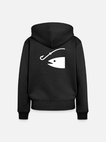 Angeln - Frauen Premium Bio Zip Hoodie - Schwarz