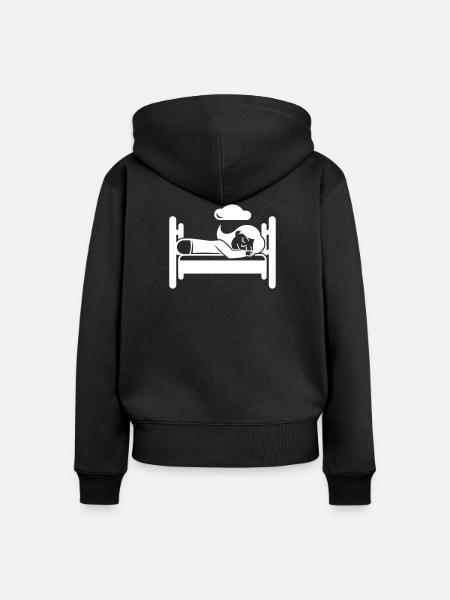 Schlafen Müde - Frauen Premium Bio Zip Hoodie - Schwarz