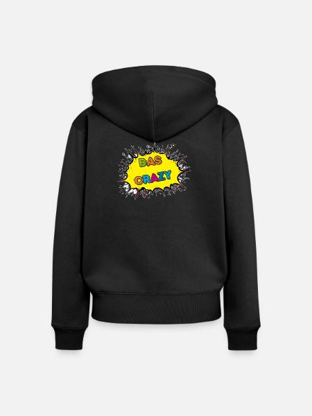 Das Crazy Comic Explosion - Frauen Premium Bio Zip Hoodie - Schwarz