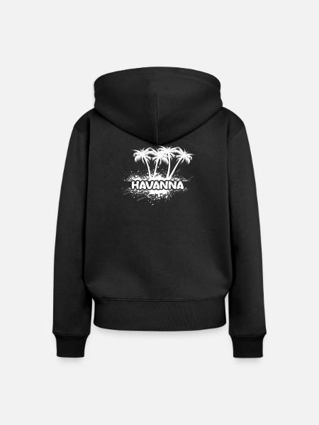 Havanna - Frauen Premium Bio Zip Hoodie - Schwarz