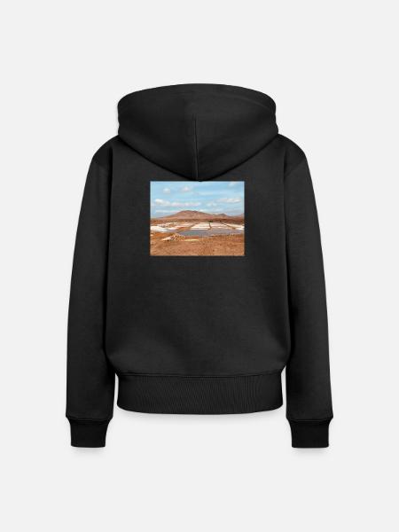 Salzflecken der Wüste - Frauen Premium Bio Zip Hoodie - Schwarz