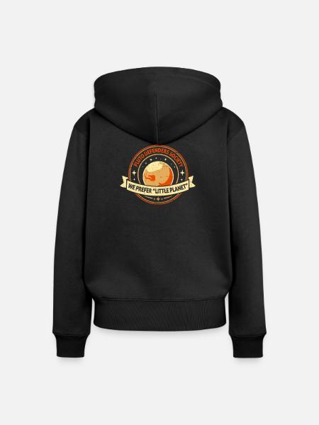 Abzeichen der Pluto-Verteidigergesellschaft - Frauen Premium Bio Zip Hoodie - Schwarz