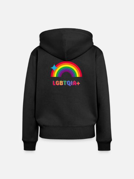 LGBTQIA+ - Frauen Premium Bio Zip Hoodie - Schwarz