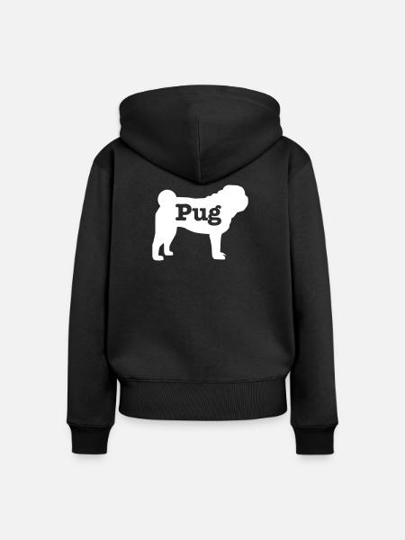 Mops - Frauen Premium Bio Zip Hoodie - Schwarz