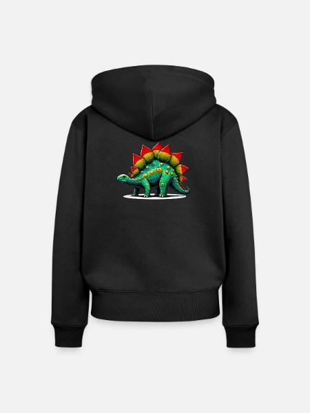 Dinosaurier - Frauen Premium Bio Zip Hoodie - Schwarz