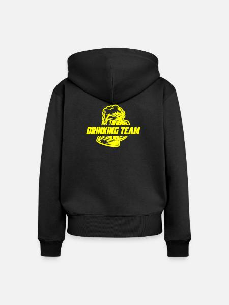 Drinking Team Bier - Frauen Premium Bio Zip Hoodie - Schwarz