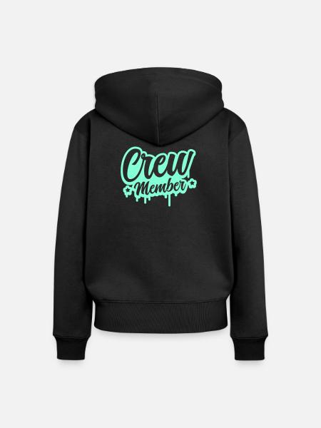 Crew Member Spritz Script - Frauen Premium Bio Zip Hoodie - Schwarz