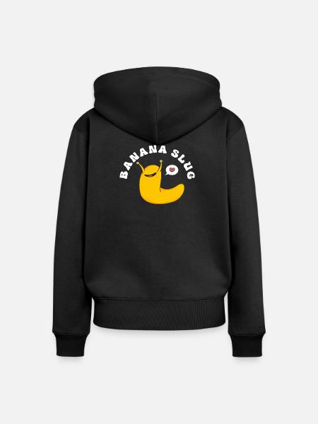 Banane Schnecke - Frauen Premium Bio Zip Hoodie - Schwarz
