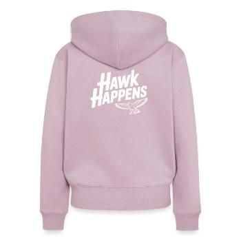 Hawk Happens - Frauen Premium Bio Zip Hoodie - Altrosa - Hinten - Julia (174cm)