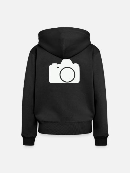 Kamera Linien-Icon Design - Frauen Premium Bio Zip Hoodie - Schwarz