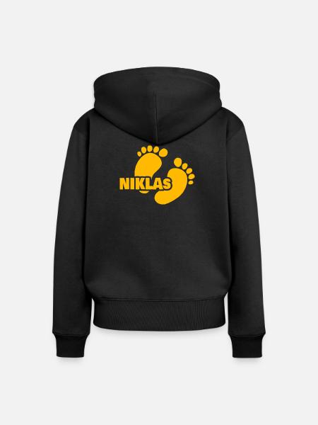 Baby Niklas - Frauen Premium Bio Zip Hoodie - Schwarz