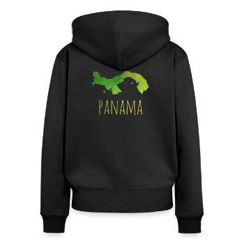 panama - Women's Premium Organic Zip Hoodie - black - Back - Julia (174cm)
