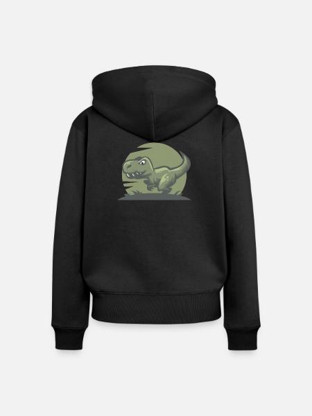 Dinosaurier T-Rex - Frauen Premium Bio Zip Hoodie - Schwarz