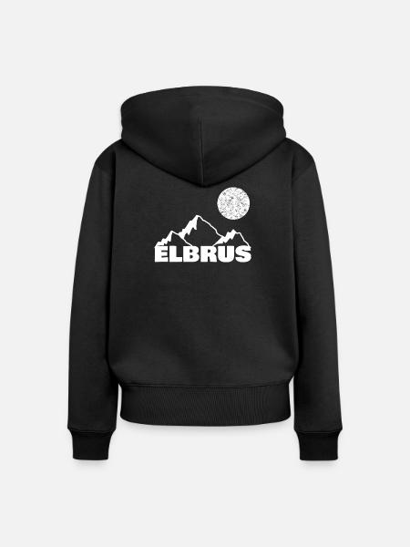 Elbrus als Bergsport - Frauen Premium Bio Zip Hoodie - Schwarz