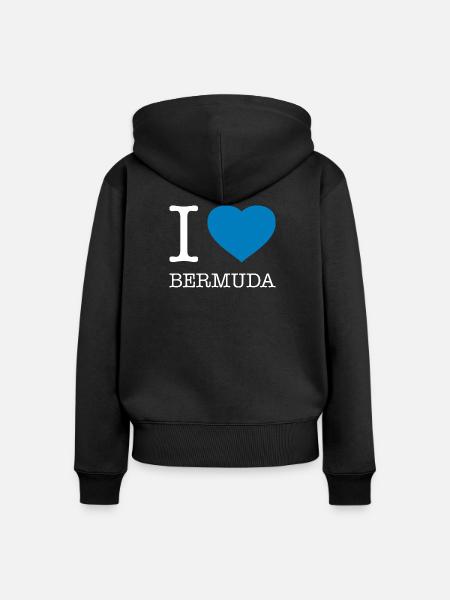 I love Bermuda - Frauen Premium Bio Zip Hoodie - Schwarz