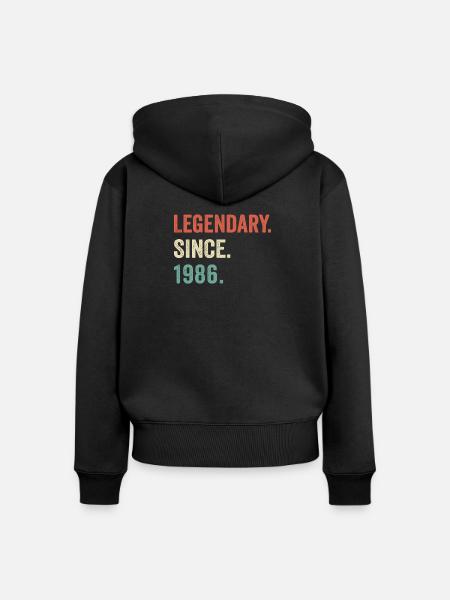 legendär seit 1986 - Frauen Premium Bio Zip Hoodie - Schwarz