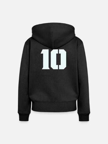 10- - Frauen Premium Bio Zip Hoodie - Schwarz